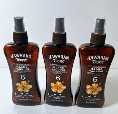 Aceite de coco bronceado Hawaiian Tropic Island FPS 6 - 8 oz - caducidad 02/2027 - Lote de 3 Foto 1 de 2