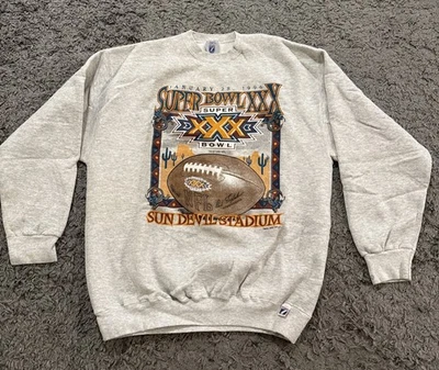 Vtg Superbowl XXX Pullover Sweater Men XL Dallas Cowboys Pittsburgh Steelers - Image 1 of 4