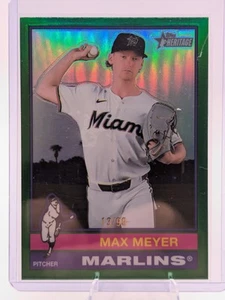 2025 Topps Heritage Max Meyer #144 Green Chrome /99 Miami Marlins  - Picture 1 of 2