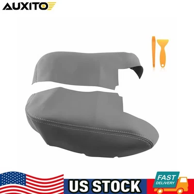 Juego de 2 piezas de cubierta de reposabrazos de puerta delantera gris de cuero para Honda Ridgeline 2006-2014 Foto 1 de 4