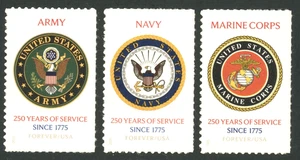 EE. UU. - 2025 250º Aniversario Fuerzas Armadas Ramas SC# 6003-6005 3 Forever Singles MNH - Imagen 1 de 2