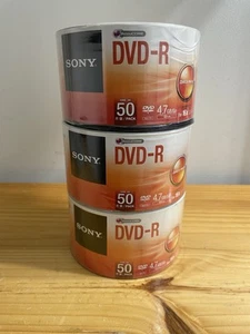 SONY Blank 16X DVD-R DVDR Logo Branded 4.7GB Media Disc 3x50pk (150 Ct.) - Photo 1/12