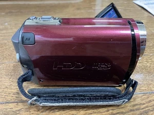 JVC Everio Red HDD Camcorder 82x Zoom Remote Tripod Battery DVD Writer - Picture 1 of 3