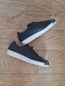 Adidas Superstar Black With Metal Toe Size UK 7 Barely worn VGC - Picture 1 of 11