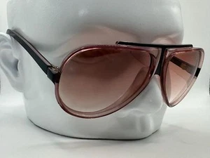 New 1970s Vintage Oversize Sunglasses | NOS | Plastic Aviator Style | Rose Fade - Picture 1 of 8