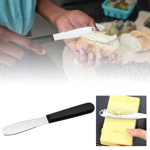 Stainless Steel Butter Knife Crimper Micro Grater Serrated Cutter Spread Bread - Picture 1 of 10