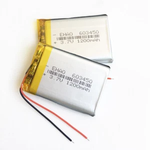 2 Stück 3,7 V 1200mAh Lipo Akku 603450 für MP3 MP4 Lautsprecher Recorder - Bild 1 von 3
