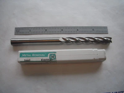NEW METAL REMOVAL USA CARBIDE EM 7/16" DIA. X 3" LOC X 6" OAL 4 FL SQ. END C.C   - Image 1 of 4