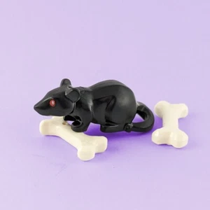 Rat Lego noir effrayant avec yeux rouges et os parfait pour Halloween 👻 🎃 - Photo 1/4