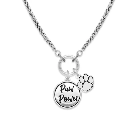 Clemson Tigers Paw Power Twist and Shout Silver Necklace Jewelry CU Cover