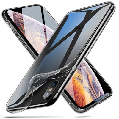 Apple IPHONE Xs Max Silicone Custodia Protettiva Cover Trasparente - Immagine 1 di 4