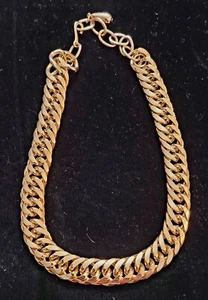 Vintage Costume Jewelry Gold Toned Chunky Chain Link Necklace Apprx 9"Unbranded - Picture 1 of 6