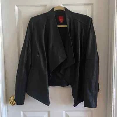 G.I.L.I 10 Chaqueta Delantera Abierta Cuero Negro Foto 1 de 4