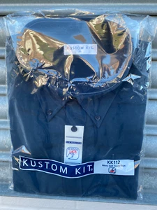 Men's Navy Blue Short Sleeve Soft Touch Kustom Kit Shirt - Picture 1 of 5