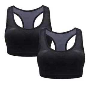 X2 Sports Bra LaGartino Racerback Active Support Top Fitness Gym - Black Size XL - Picture 1 of 4