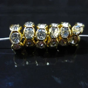 100 Golden Flower Crystal Rhinestone Rondelle Spacers Beads 10mm Crystal Grade A