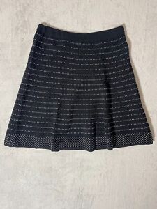 Calvin Klein A-Line Black White Business Casual Coastal Skirt Sz Large D427