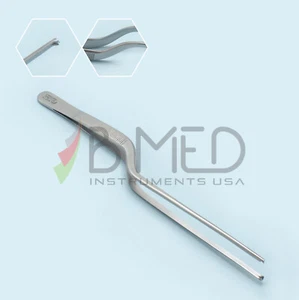 OR Grade Cushing Taylor Bayonet Dressing Forceps 1x2 Teeth Neurosurgery  - Picture 1 of 3