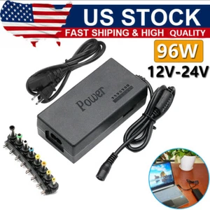 96W Universal Laptop Charger Adapter For Notebook 12-24V Adjustable Power Supply - Picture 1 of 12
