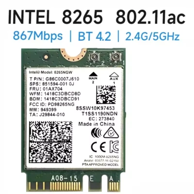 Intel 8265NGW Dual-Band WLAN-Karte 802.11ac + Bluetooth 4.2 Laptop-Adapter - Bild 1 von 4