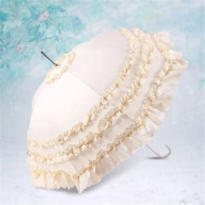 Lolita Creative Princess Lace Cosplay Umbrella Women Long Handle Umbrella - Picture 1 of 15
