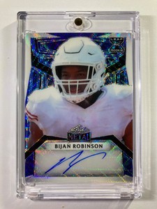 2023 Leaf Metal Bijan Robinson Blue Sparkle 3/5 Auto Rookie Card FALCONS!!!