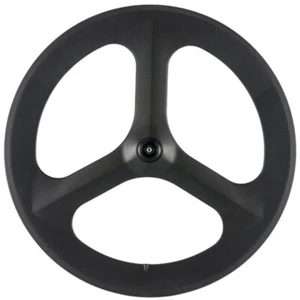 700c 3 Spokes Wheel Road Racing Bike Carbon Fiber Wheelset Clincher 23x70mm - Picture 1 of 12