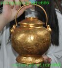8Ancient Dynasty Bronze 24K Gold Gilt Buddha Tanks Crock Tank Pot Canister Jar