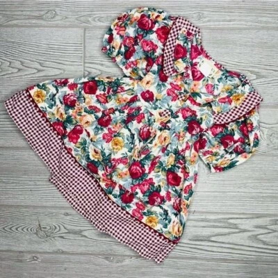 Vintage Rachel’s kids floral collared ric rac puff sleeve cottage core dress 2t - Image 1 of 4