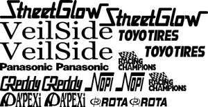 FAST AND FURIOUS SPONSOR LOGOS VINYL DECAL SIDE HOOD CAR TRUCK - Foto 1 di 1