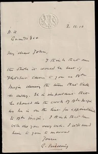 1916 General Geoffrey Feilding, G.O.C. Guards DIV. Brief an General J. Ponsonby - Bild 1 von 1