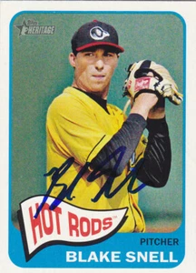 BLAKE SNELL BOWLING GREEN HOT RODS SIGNED CARD TAMPA BAY RAYS SAN DIEGO PADRES - Picture 1 of 1