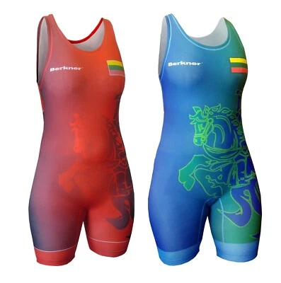 Femminile LITUANIA Wrestling Singlet BERKNER Ringertrikot UWW Representative - Immagine 1 di 4
