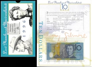 1996 Australian $10 AA96 001674 Folder RBA Sydney Int. Monetary Conference Outer - Bild 1 von 2