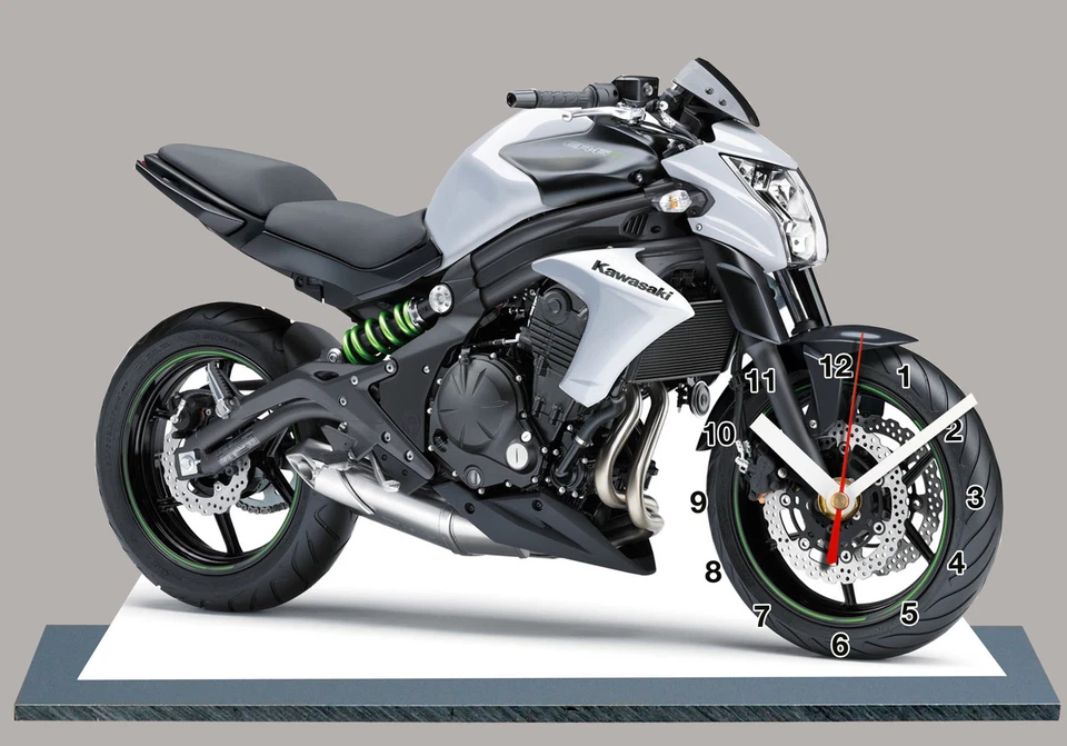 MODEL CARS, MOTO, BIKE, KAWASAKI ER6F-01 with Clock,11,8x 7,8 inches,  - Image 1 of 1