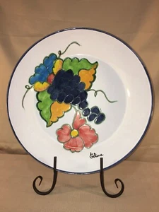 Himark Large Platter 14” Hand Painted Grape Floral Design Signed By Celina - Picture 1 of 9