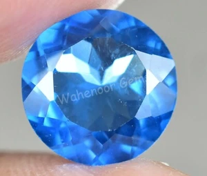 Piedra preciosa suelta CERTIFICADA impecable redonda topacio azul suizo natural de 5,00 quilates - Imagen 1 de 6