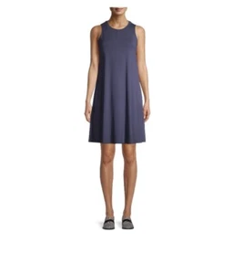 Time and Tru Women's Sleeveless soft Knit Dress Crew Neck Size  Large  in blue - Picture 1 of 7