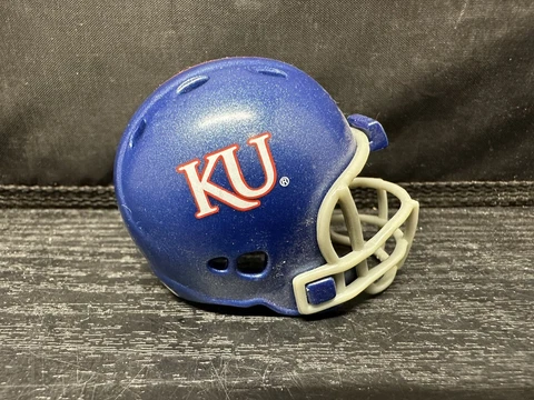 KANSAS JAYHAWKS NCAA FOOTBALL POCKET SIZE HELMET RIDDELL FREE SHIPPING Cover