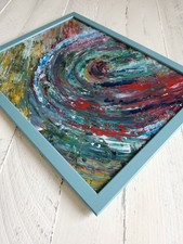 ACRYLIC PAINTING ORIGINAL ARTWORK 12" x 16" CANVAS ABSTRACT ART WALL DECOR