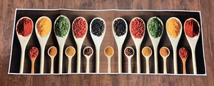 Set 2 SPOONS & SPICE Kitchen Mats, 46" X 16" Runner, 23" X 16" Mat, Grip Bottom - Picture 1 of 2