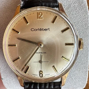 Vintage Cortébert Swiss Manual Wind Watch – 34mm – Incabloc – Gold Plated - Imagen 1 de 9