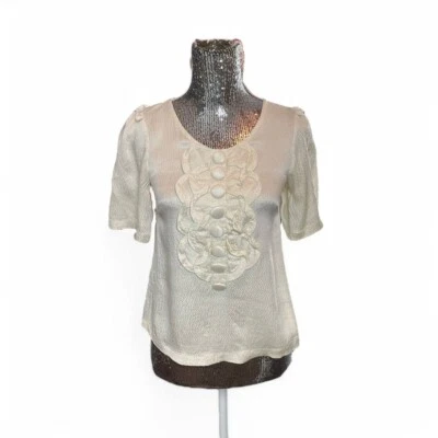 Blusa eduardiana romántica manga abullonada XS coqueta cottagecore botón delantero Foto 1 de 4