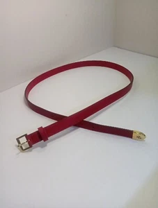 Lauren Ralph Lauren Damen Pebbled Leder Skinny Gürtel Gr. XL Rot  - Bild 1 von 12