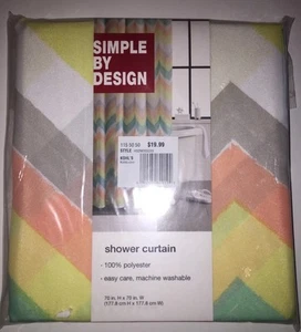 Cortina de Ducha de Tela SIMPLE BY DESIGN MULTI CHEVRON 70"x70" 100% Poliéster Baño - Imagen 1 de 3