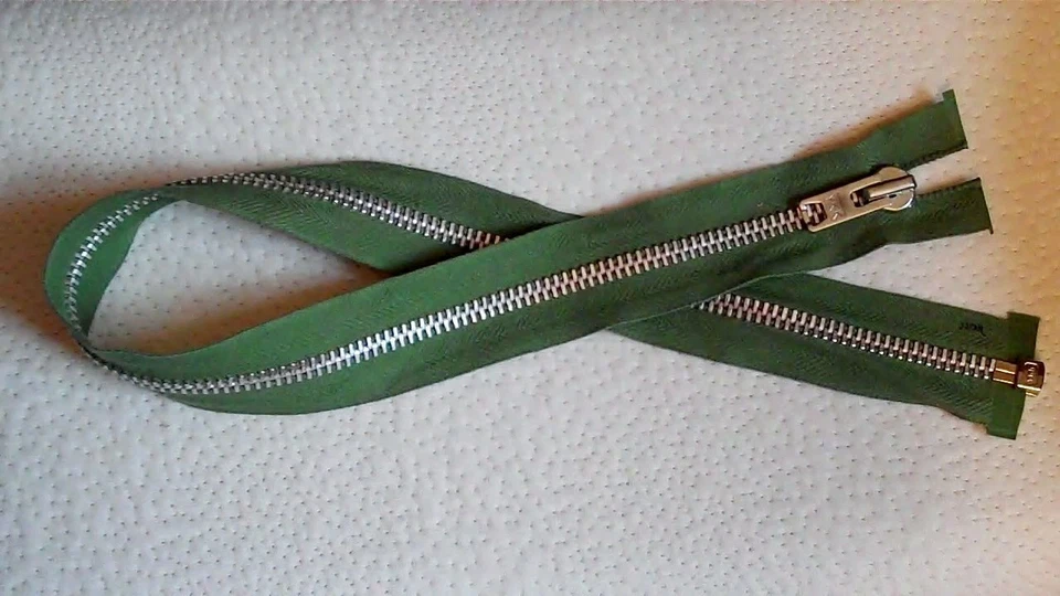 30 inch Olive Green & Aluminum #10 Heavy Duty Separating YKK Zipper - Image 1 of 1