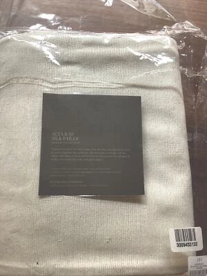 NEW Restoration Hardware Seta Raw Silk Faille Drapery RP 50"W x 96” Natural - Image 1 of 3