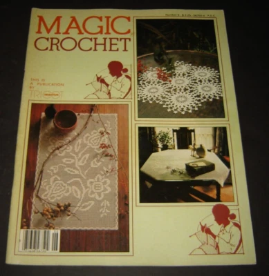 Magic Crochet #6 Pattern Magazine Doilies Bedspreads Tablecloths Filet Coasters  - Image 1 of 2