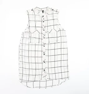 H&M Womens White Polyester Blend Tunic Tank Size 4   Sheer - Picture 1 of 10