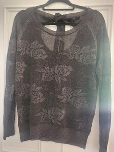 Next Dark Grey And Sparkle Rose Pattern Knit - Picture 1 of 8
